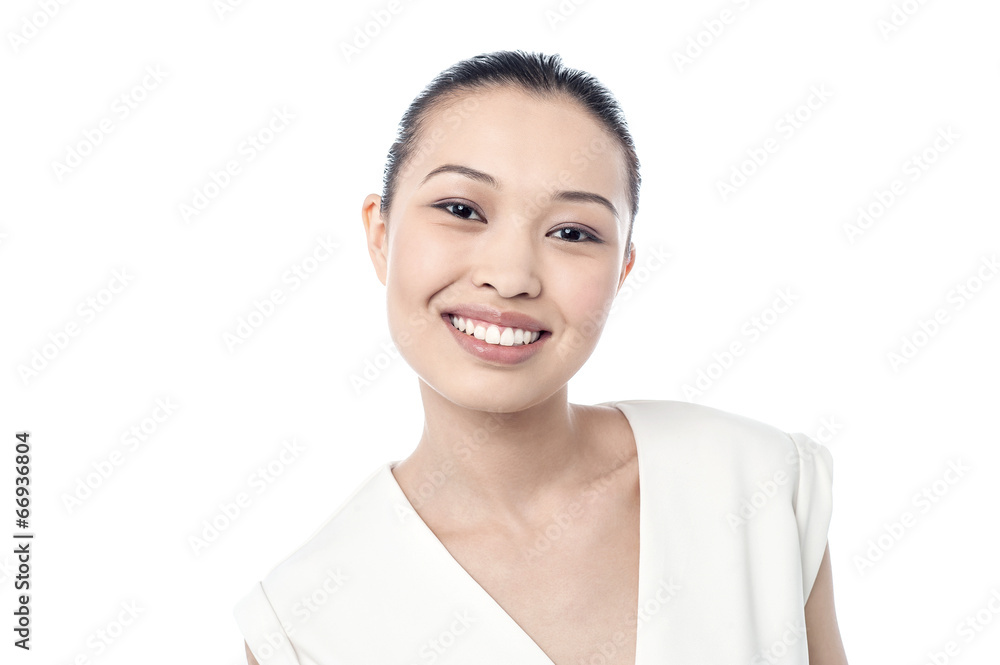 Young woman flashing a smile Young woman flashing a smile