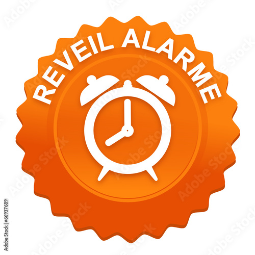 réveil alarme sur bouton web denté orange