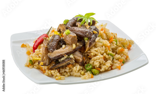 Fried rice with mushrooms