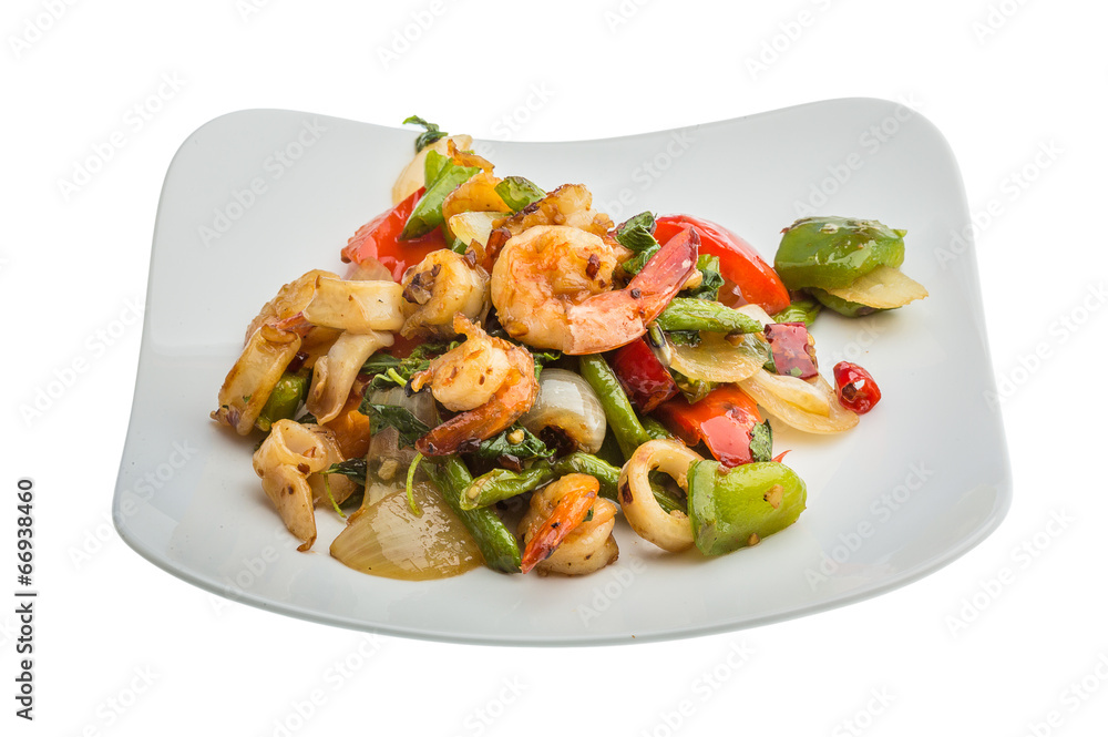 Seafood with vegetables Seafood with vegetables