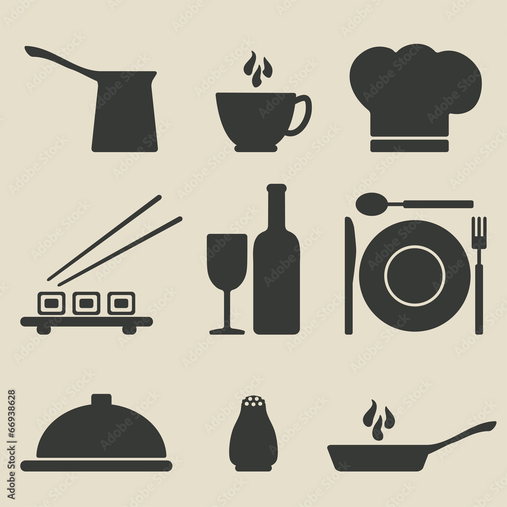 cooking icons set cooking icons set