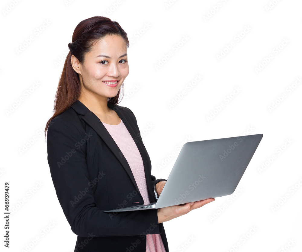 Business woman use portable computer Business woman use portable computer