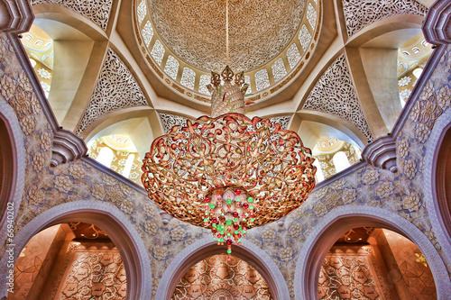 Photography Interior of Sheikh Zayed mosque, Abu Dhabi, United Arab Emirates