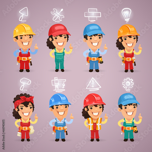 Builders with Icons Set © Voysla