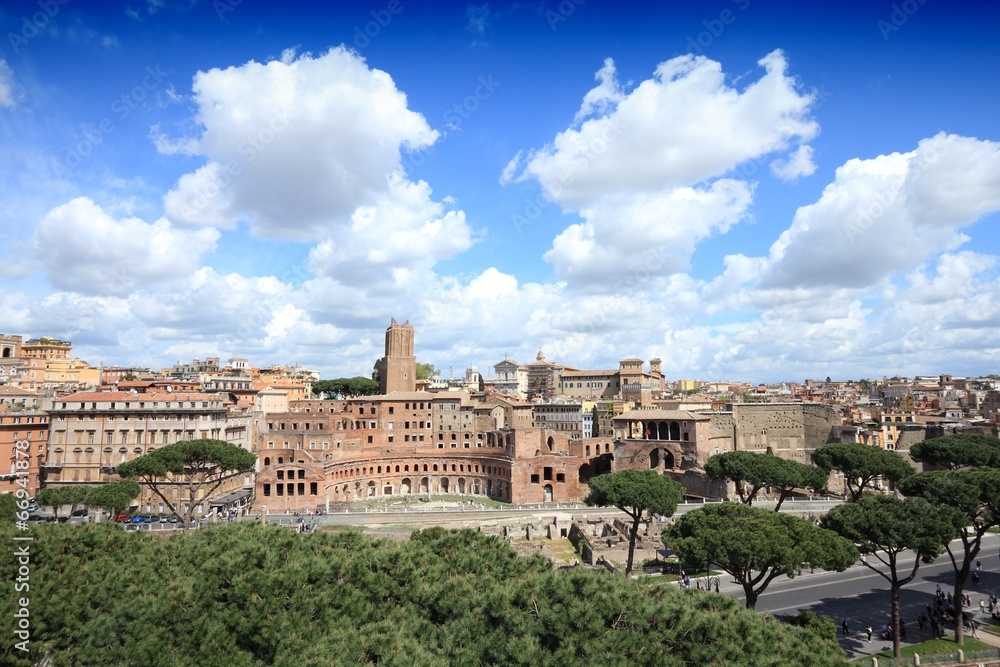 Italy - Rome view with Trajan's Forum