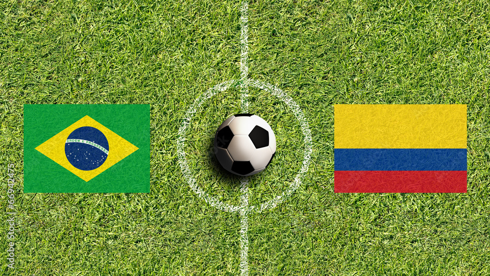 Fototapeta premium Brasilien vs. Kolumbien