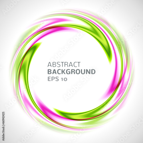 Abstract green and pink swirl circle bright background