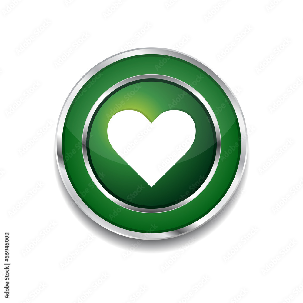 Heart Circular Green Vector Web Button Icon Heart Circular Green Vector Web Button Icon