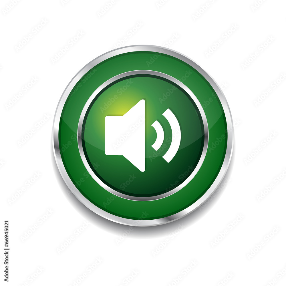 Voulme Circular Green Vector Web Button Icon Voulme Circular Green Vector Web Button Icon