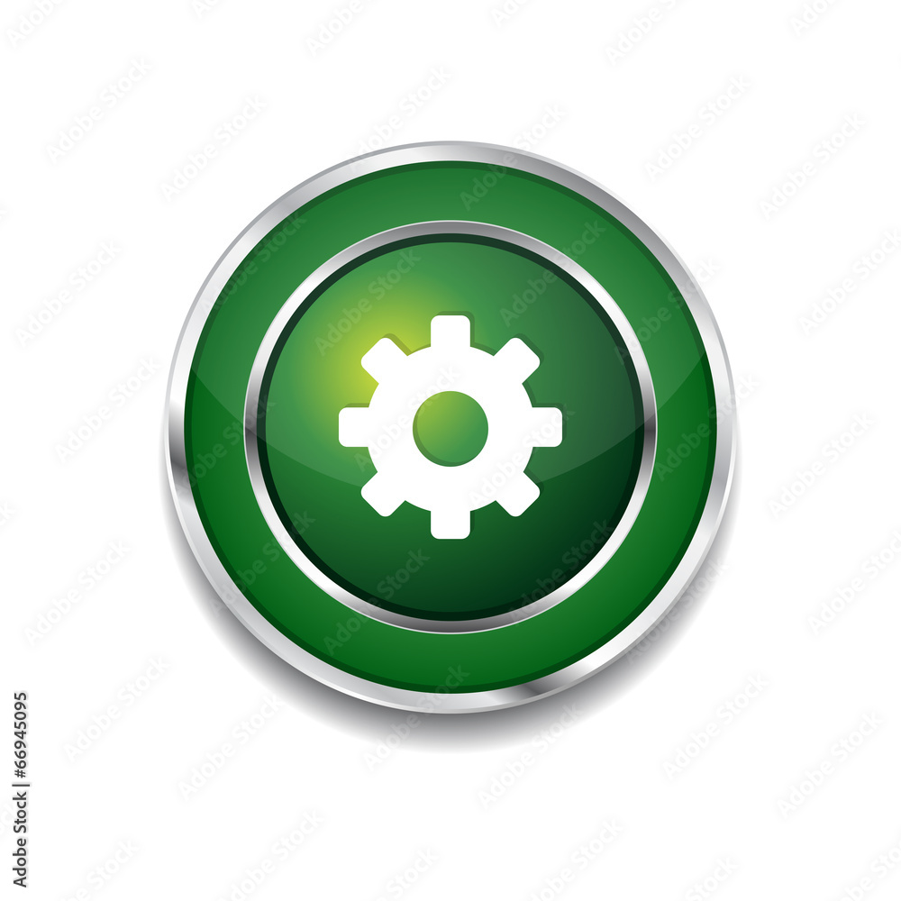 Settings Circular Vector Green Web Icon Button Settings Circular Vector Green Web Icon Button