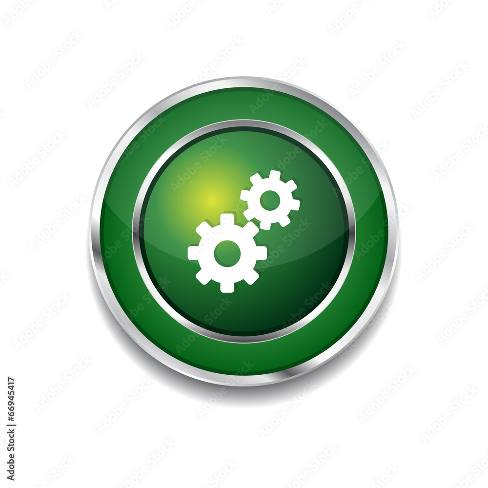 Settings Circular Vector Green Web Icon Button Settings Circular Vector Green Web Icon Button