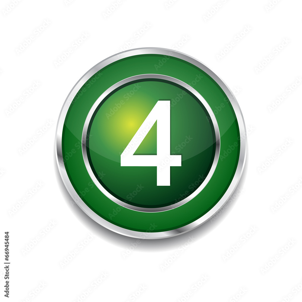 4 Number Circular Vector Green Web Icon Button 4 Number Circular Vector Green Web Icon Button