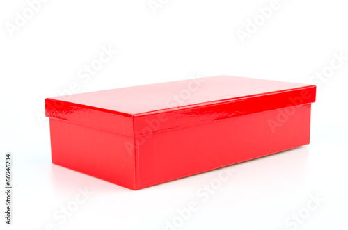 Red box isolated white background