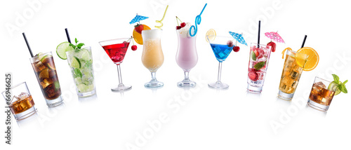 Cocktail Mix arched shape on  isolated white photo