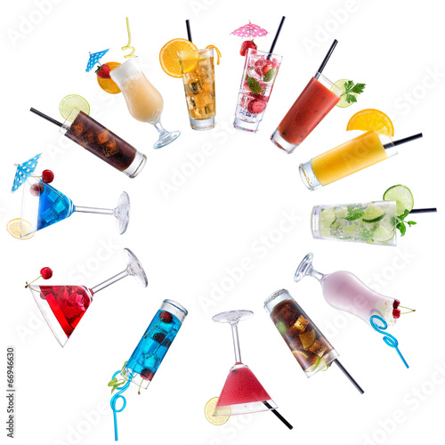 Cocktail Mix, paved circle on isolated white photo