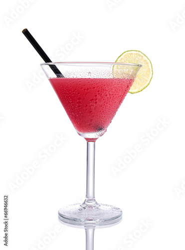 Cosmolitan cocktail on isolated white photo