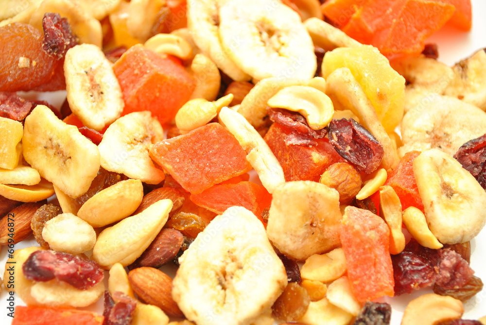 Organic Fruity Trail Mix as a Tasty Background Organic Fruity Trail Mix as a Tasty Background