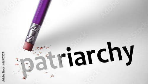 Eraser deleting the word Patriarchy photo