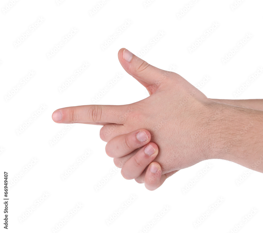 Hand as a gun. Hand as a gun.
