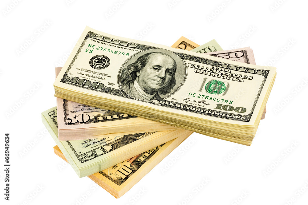 Viele Dollar Geldscheine