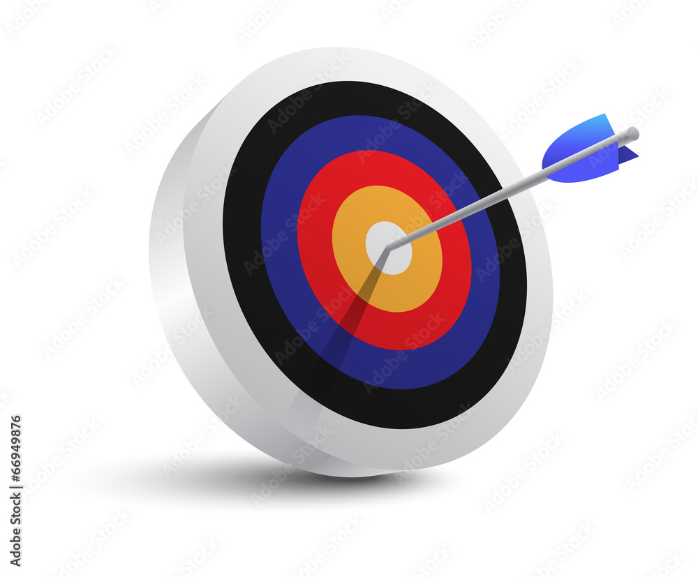 Target aim and arrow. Successful shoot. Vector Illustration Target aim and arrow. Successful shoot. Vector Illustration