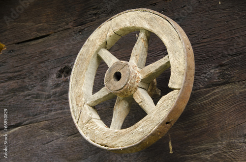 old wheel as a decoration photo