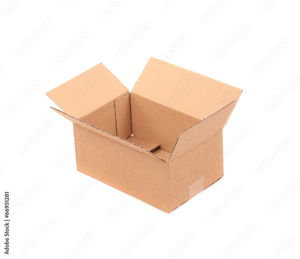 Corrugated cardboard box.