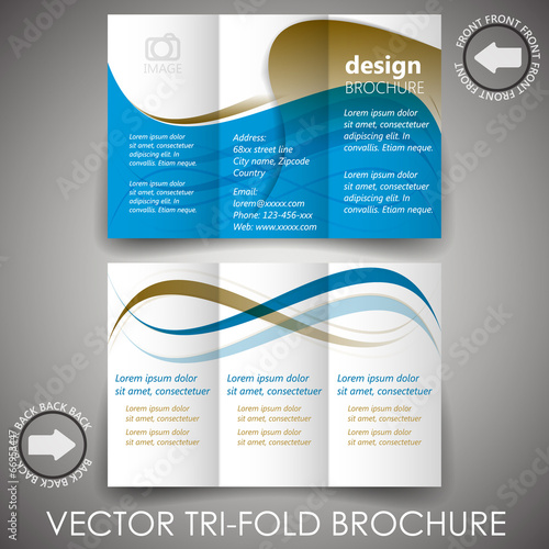 Business tri-fold flyer template, brochure or cover design