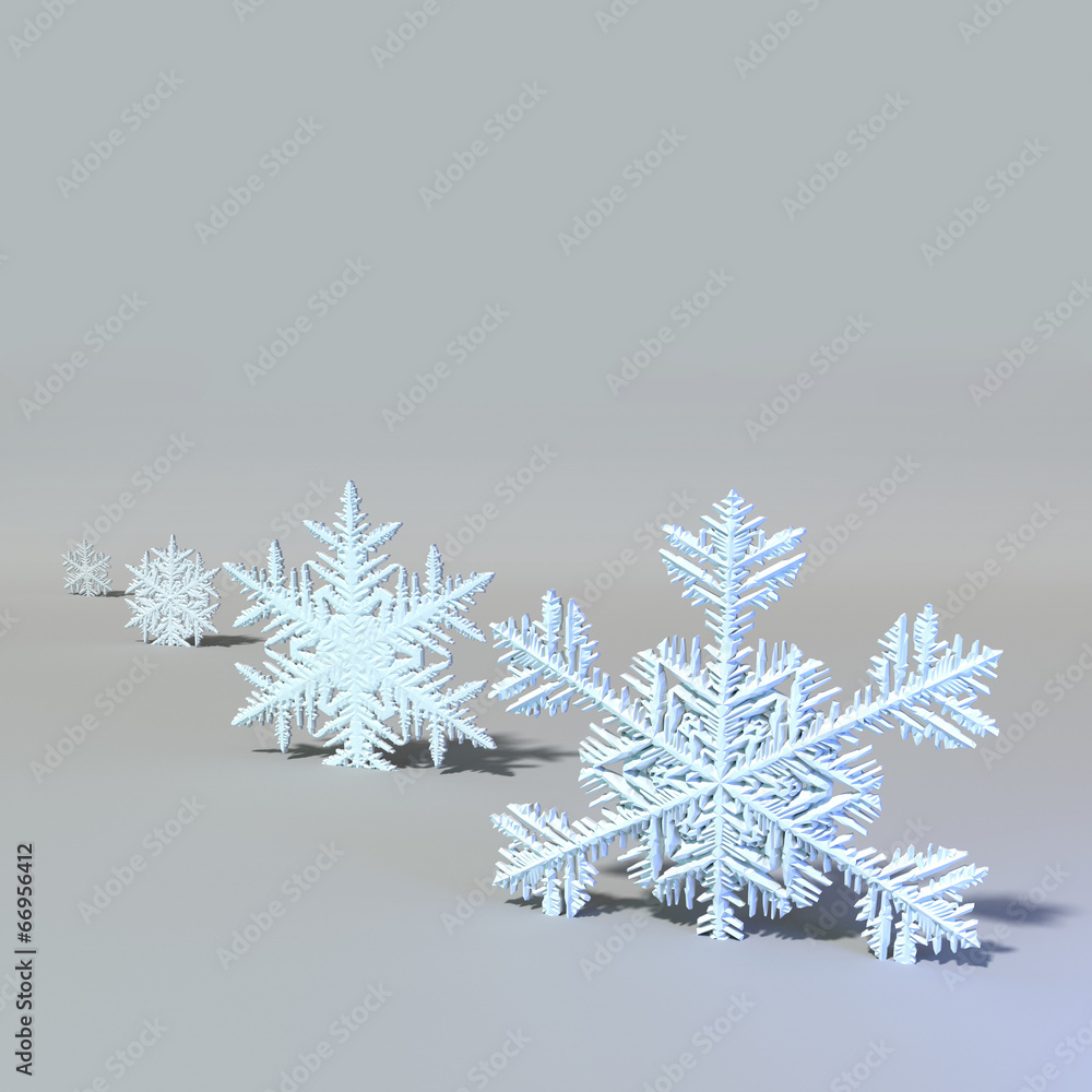 Surreal snowflake landscape. Surreal snowflake landscape.