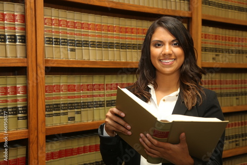 Female Lawyer in Law Library