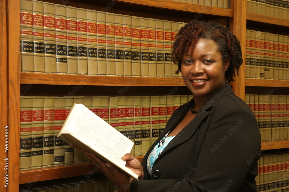 African American Woman Lawyer in Law Library Stock Photo | Adobe Stock