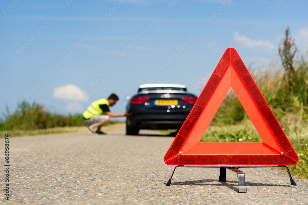 Fototapeta premium Car with a breakdown