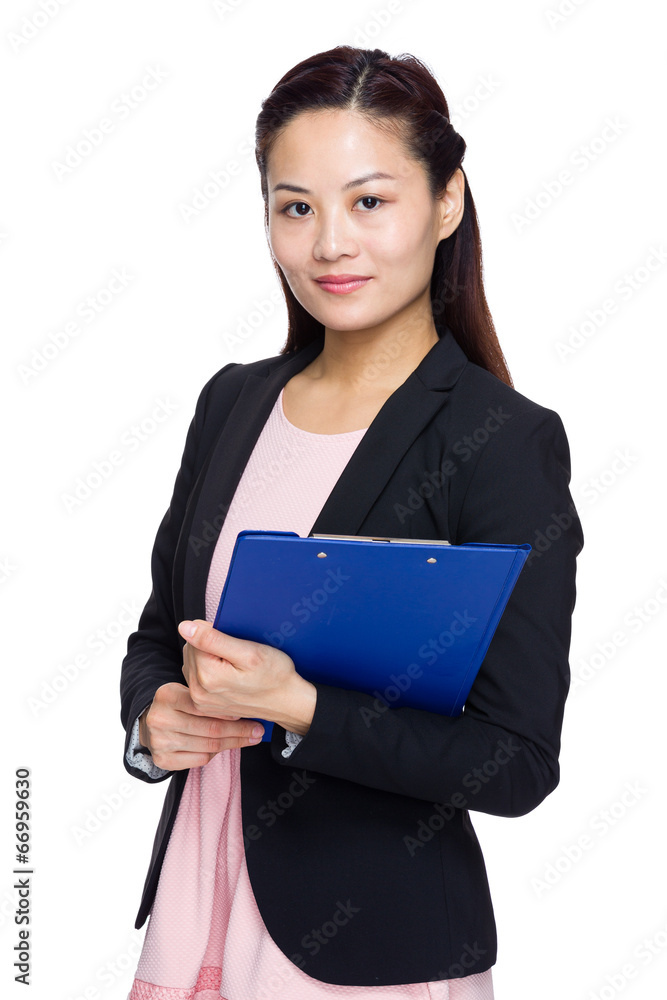 Business woman with file pad
