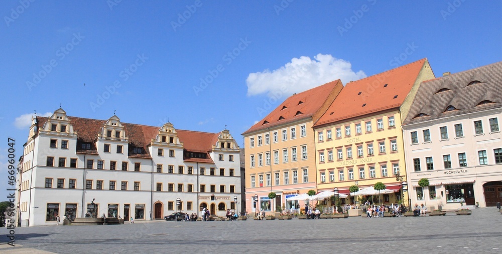 Prächtiger Marktplatz in Torgau an der Elbe