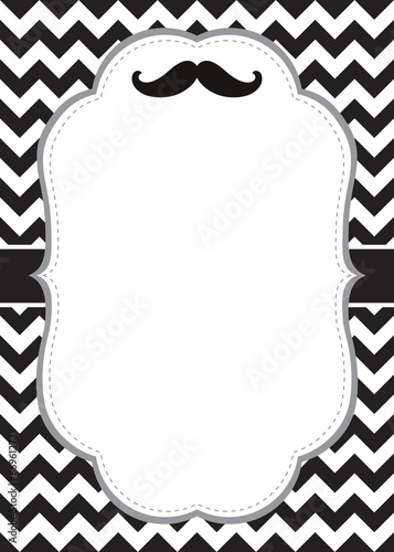 Mustache invitation card