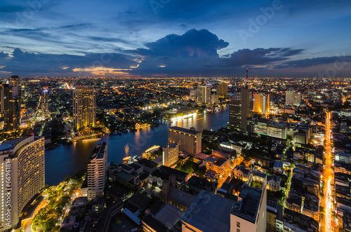 Bangkok cityscape with Chaophraya River