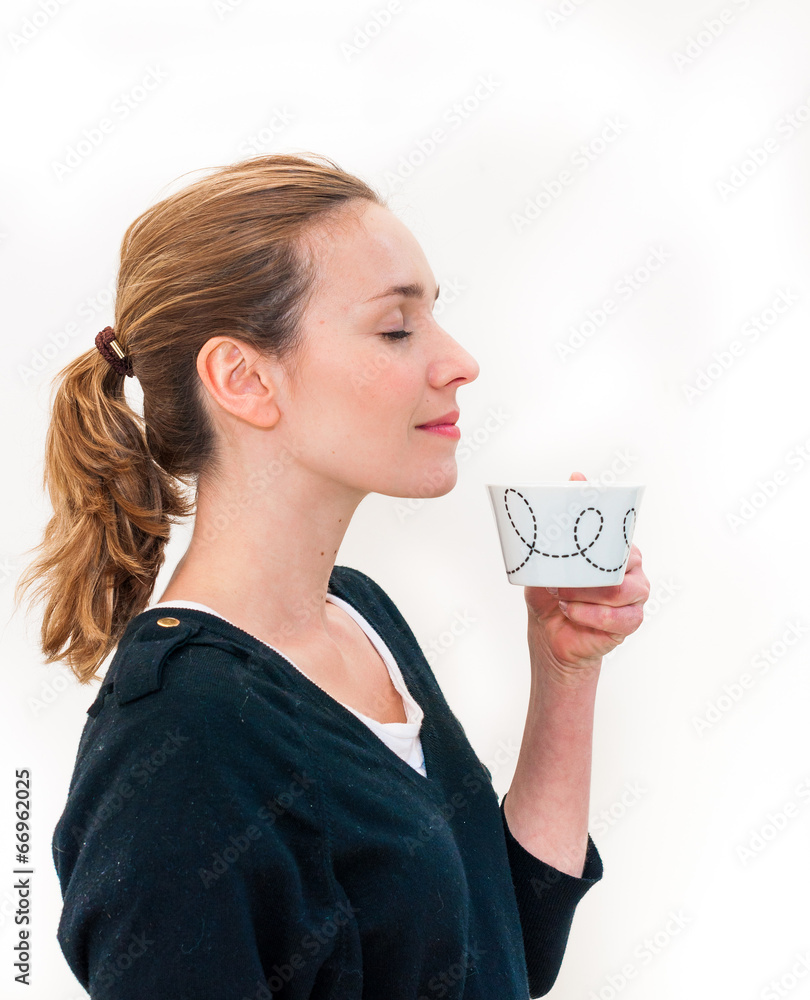 woman drinking coffee woman drinking coffee