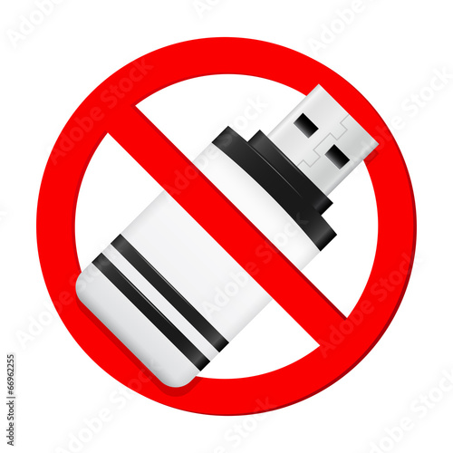 Do not use USB flash drive sign