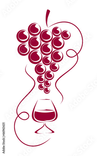 Grapes and wine glass