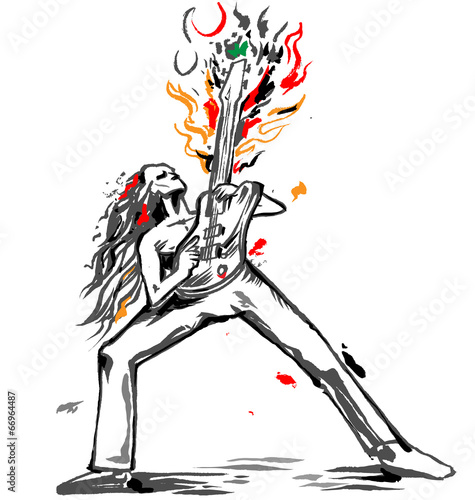 rocker guitarist bass solo