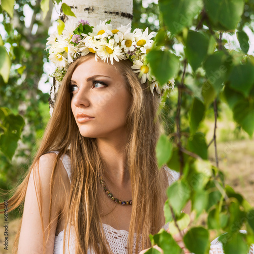 happy young beautiful woman standing outdoor