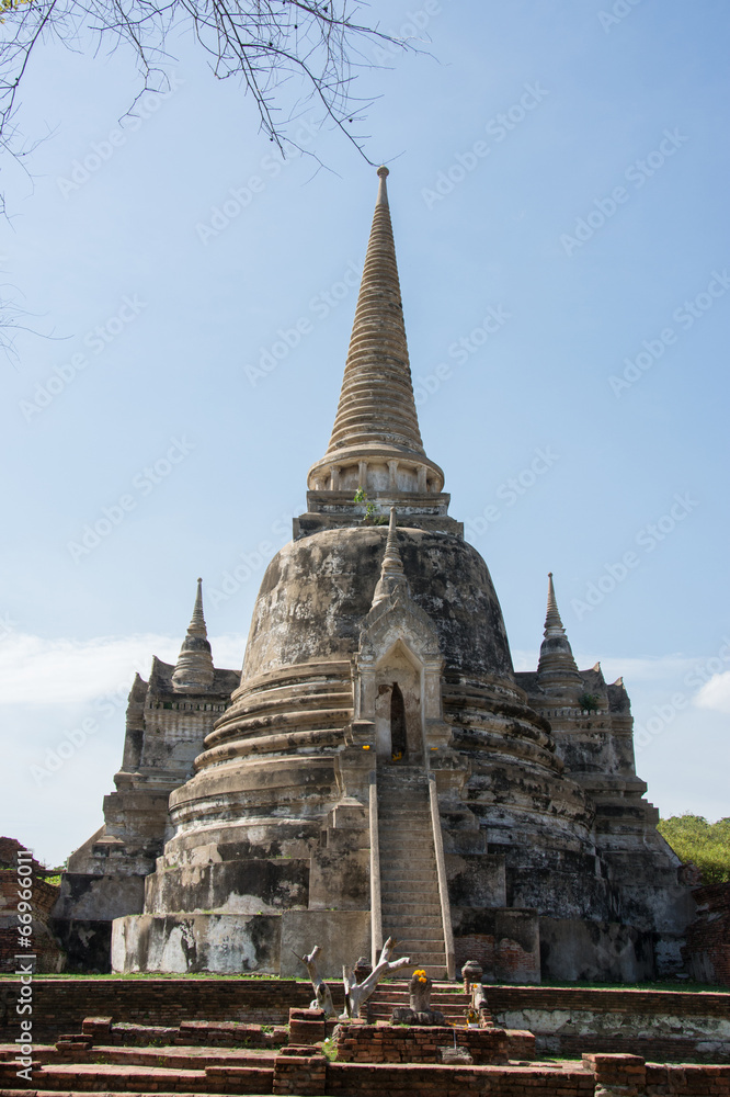 Old Temple Architecture , Wat Phra si sanphet at Ayutthaya, Thai