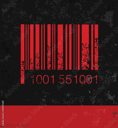 Bar code symbol,grunge vector