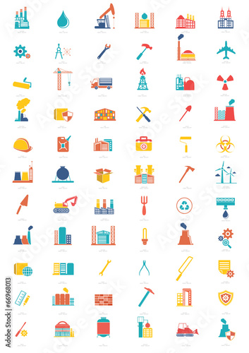Industry icon set on white background,vector