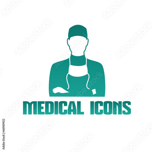 Medical icon with surgeon doctor
