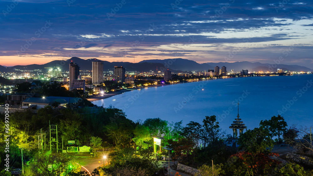Naklejka premium Hua Hin cityscape Thailand