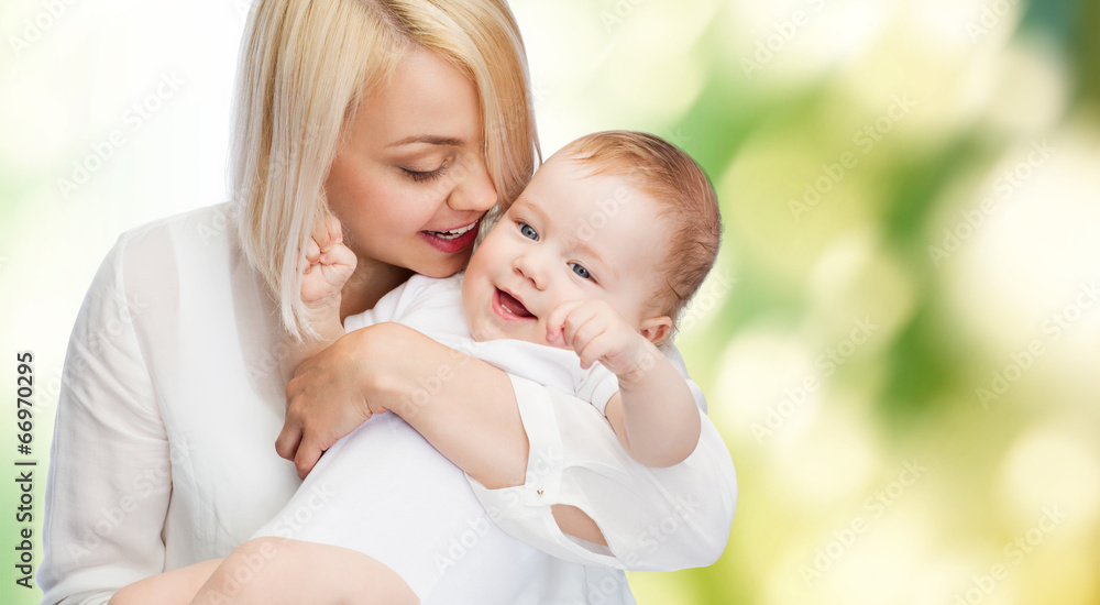 happy mother with smiling baby