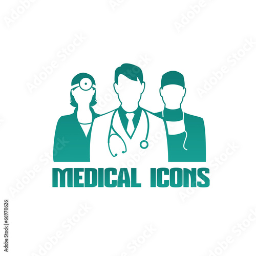 Medical icon with different doctors
