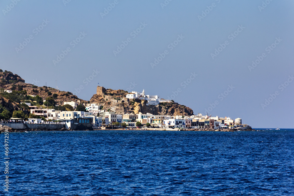 Mandraki port in Nisiros island, Greece Mandraki port in Nisiros island, Greece