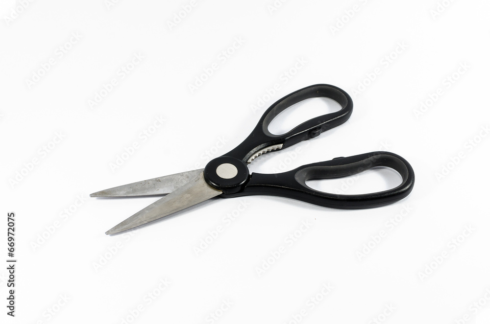 Pair of scissors isolated on white